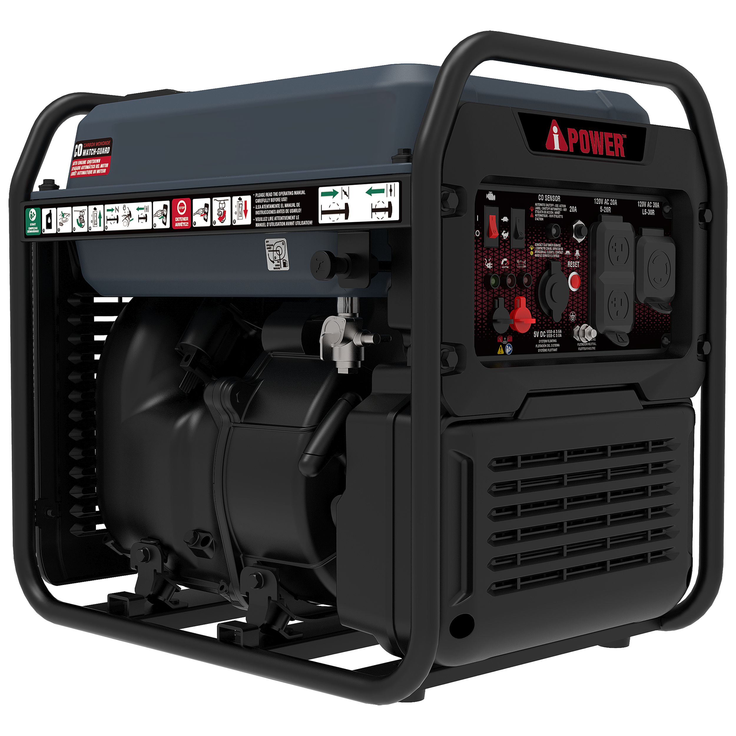 4600W Portable Open-Frame Inverter Generator With CO Alert