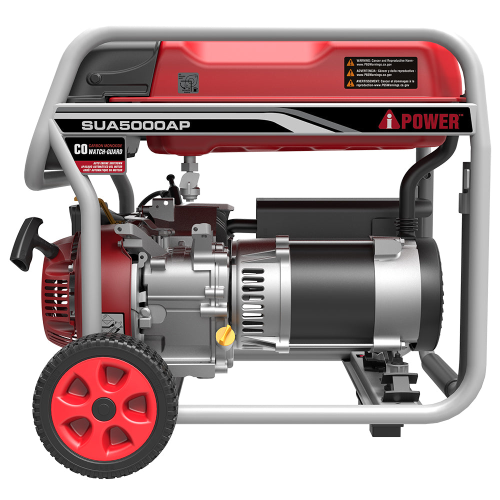 5000 Watt Portable Gas Generator with CO Sensor, 120V/240V Backup Generator for Home, RV & Jobsite-SUA5000AP