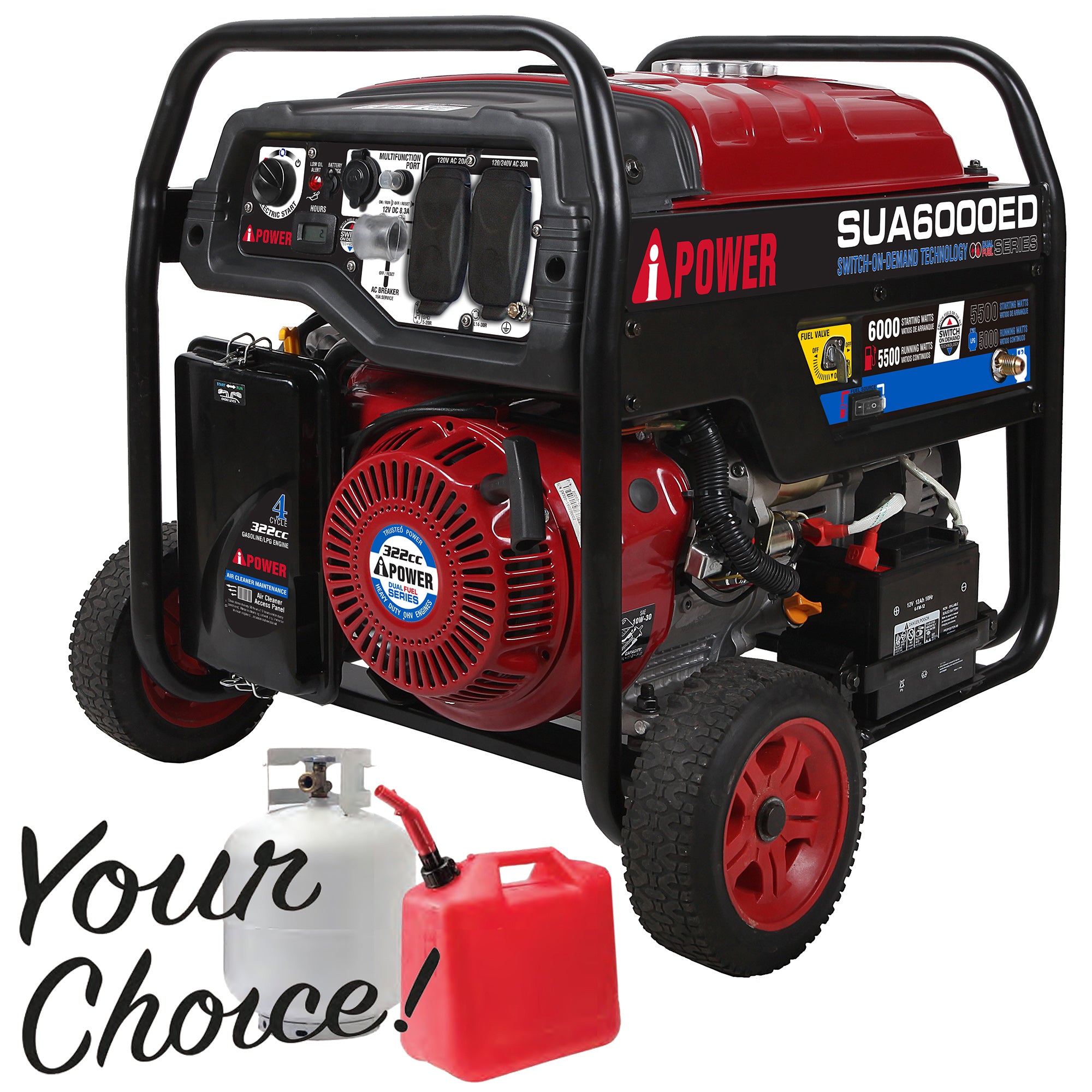 SUA6000ED Dual Fuel 6000-Watt Gasoline Generator