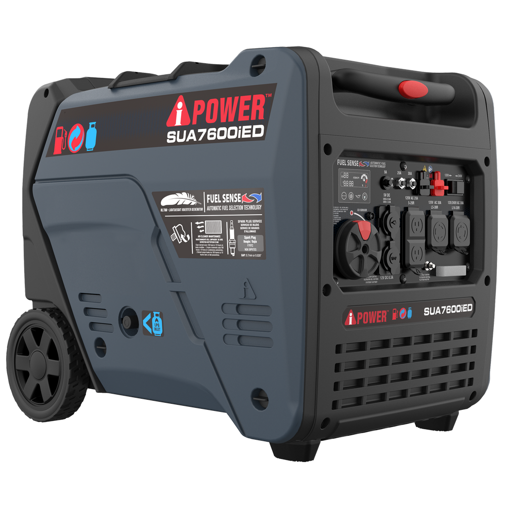 7600W Dual Fuel Portable Inverter Generator,Electric Start with CO Sentry SUA7600iED