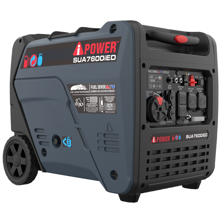7600W Dual Fuel Portable Inverter Generator,Electric Start with CO Sentry SUA7600iED
