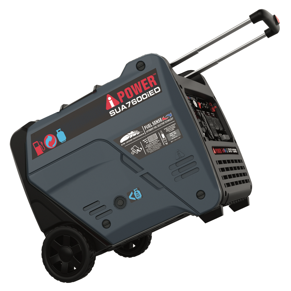 7600W Dual Fuel Portable Inverter Generator,Electric Start with CO Sentry SUA7600iED