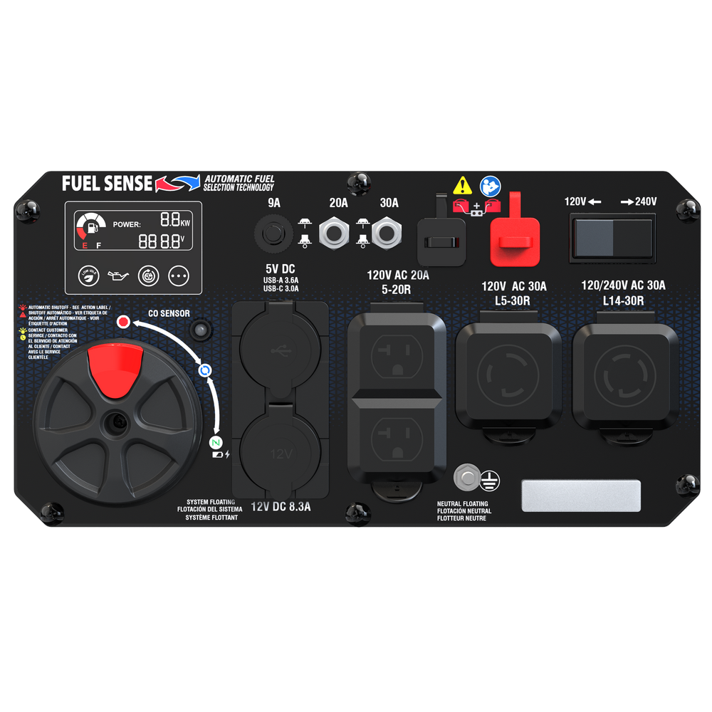 7600W Dual Fuel Portable Inverter Generator,Electric Start with CO Sentry SUA7600iED