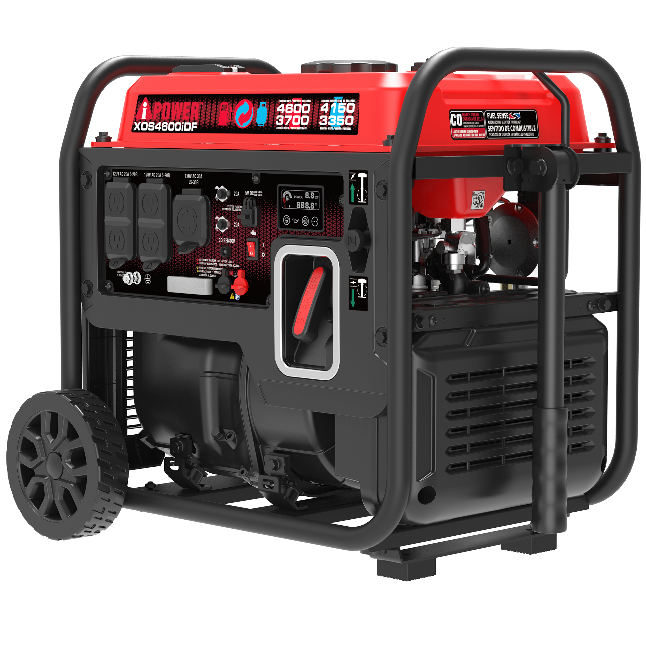 XOS4600iDF Dual Fuel Open Frame Inverter Generator