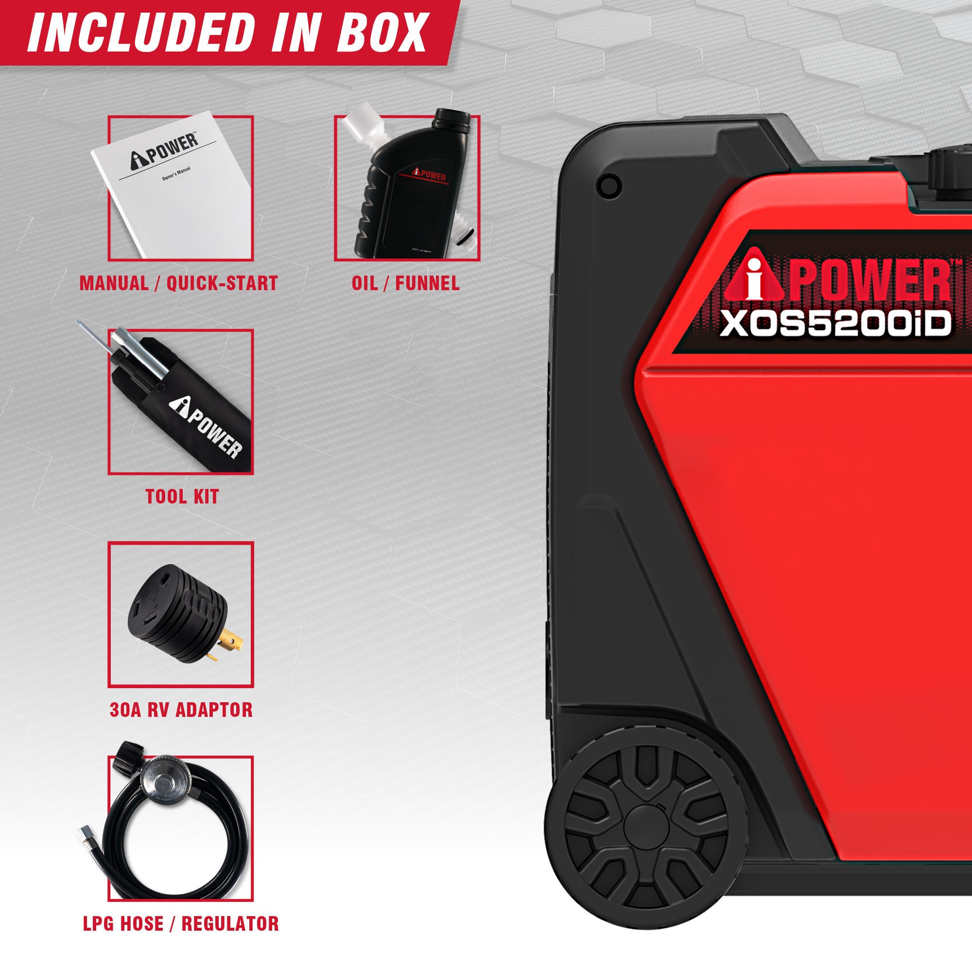 XOS5200iD 5200-Watt Dual Fuel Inverter Generator
