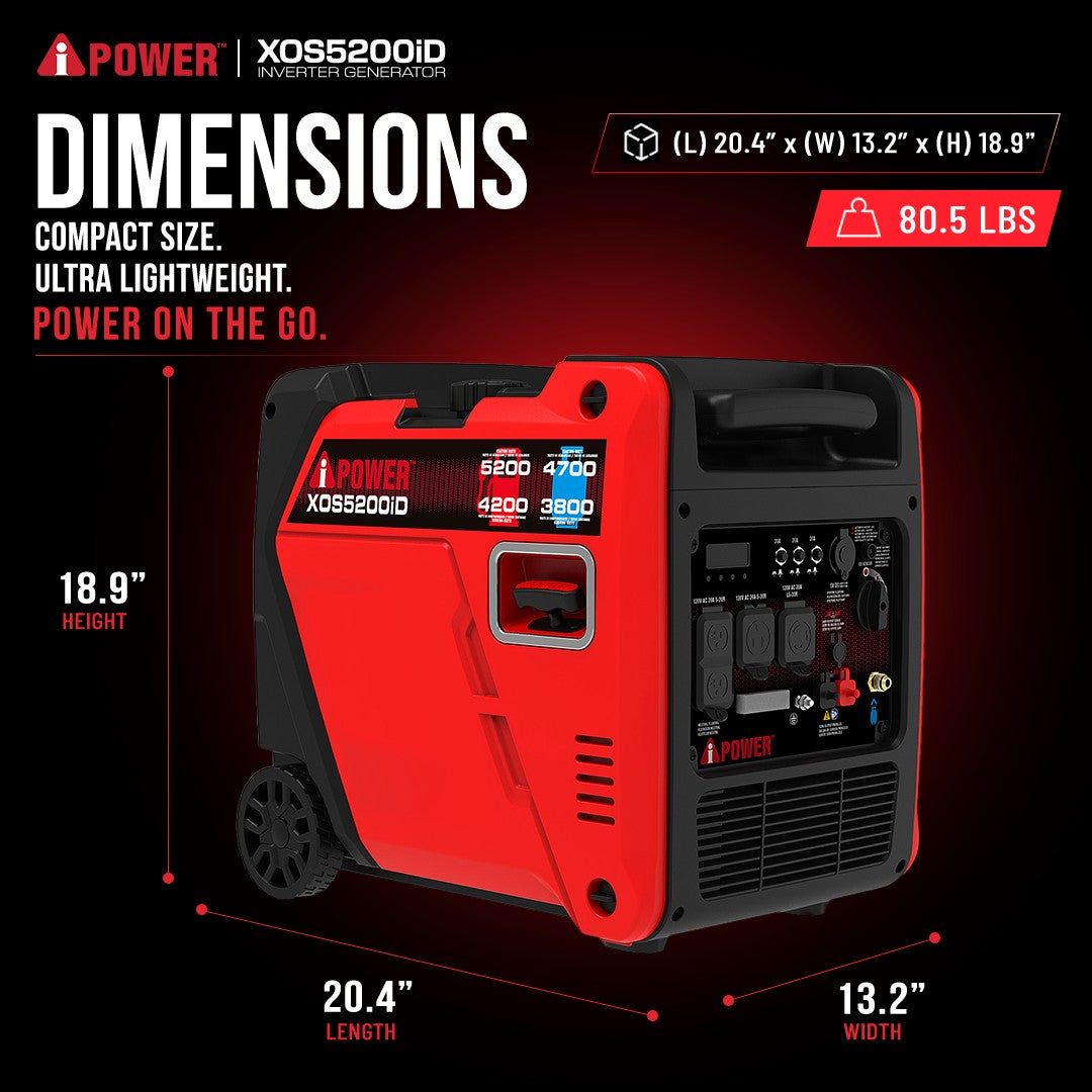 XOS5200iD 5200-Watt Dual Fuel Inverter Generator