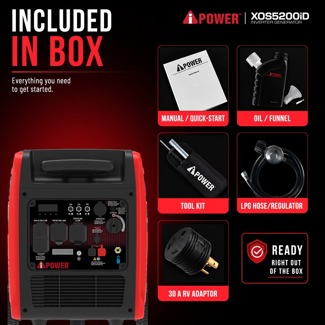 XOS5200iD 5200-Watt Dual Fuel Inverter Generator