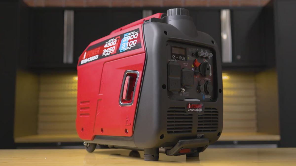 Load video: 4300W Dual Fuel Inverter Generator With CO Alert, Ultra Lightweight GXS4300iD