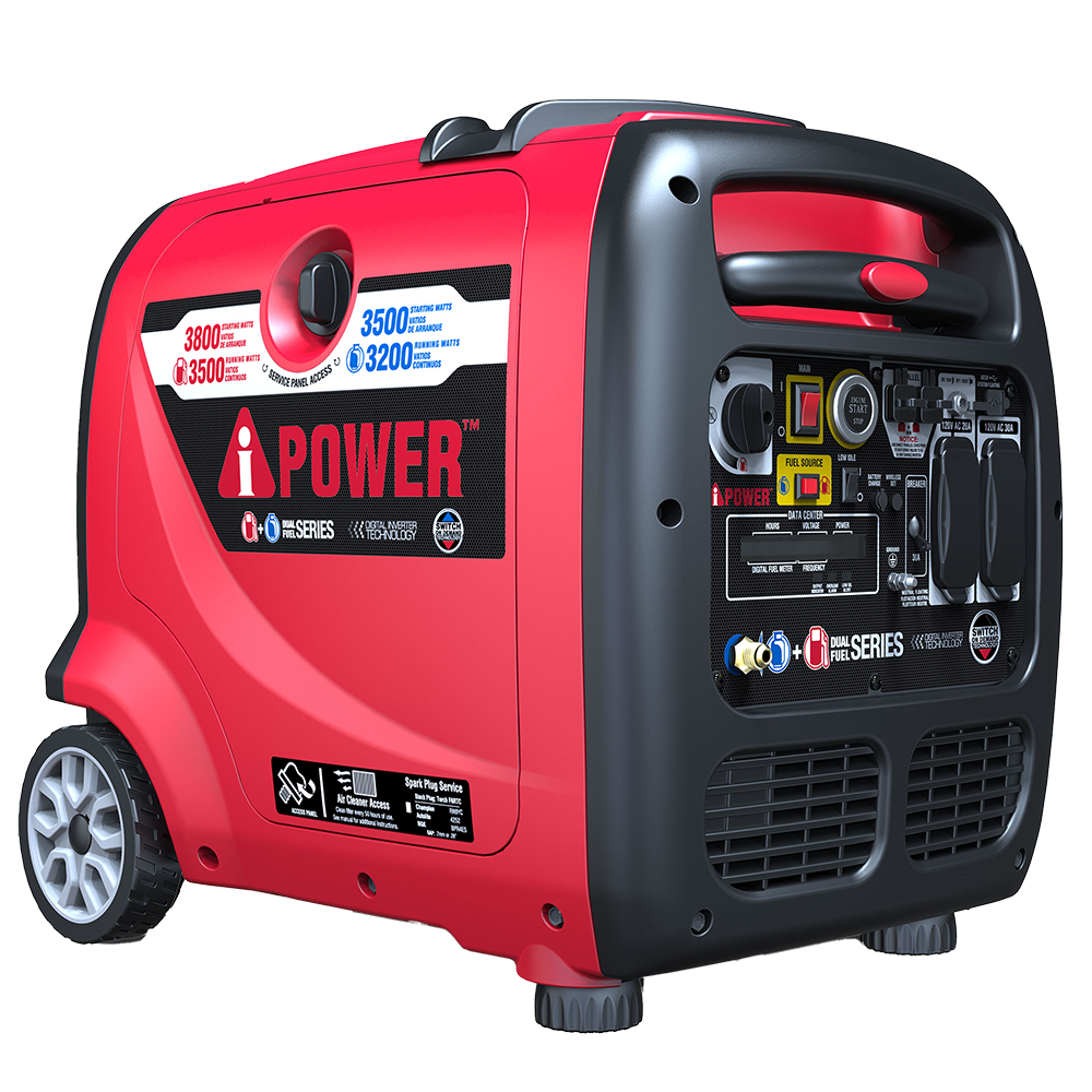 3800W Dual Fuel Portable Inverter Generator Electric start With CO Alert SUA3800iED
