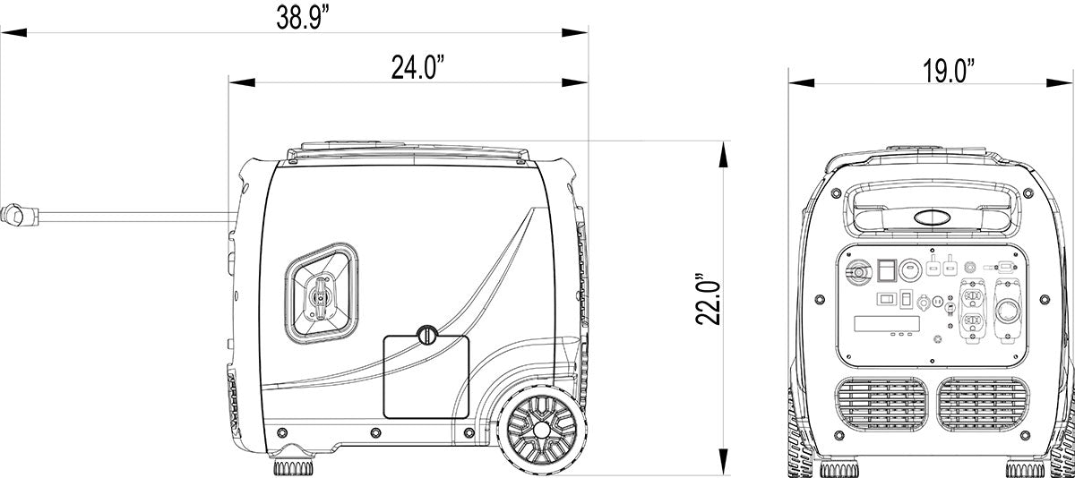 3800W Dual Fuel Portable Inverter Generator Electric start With CO Alert SUA3800iED